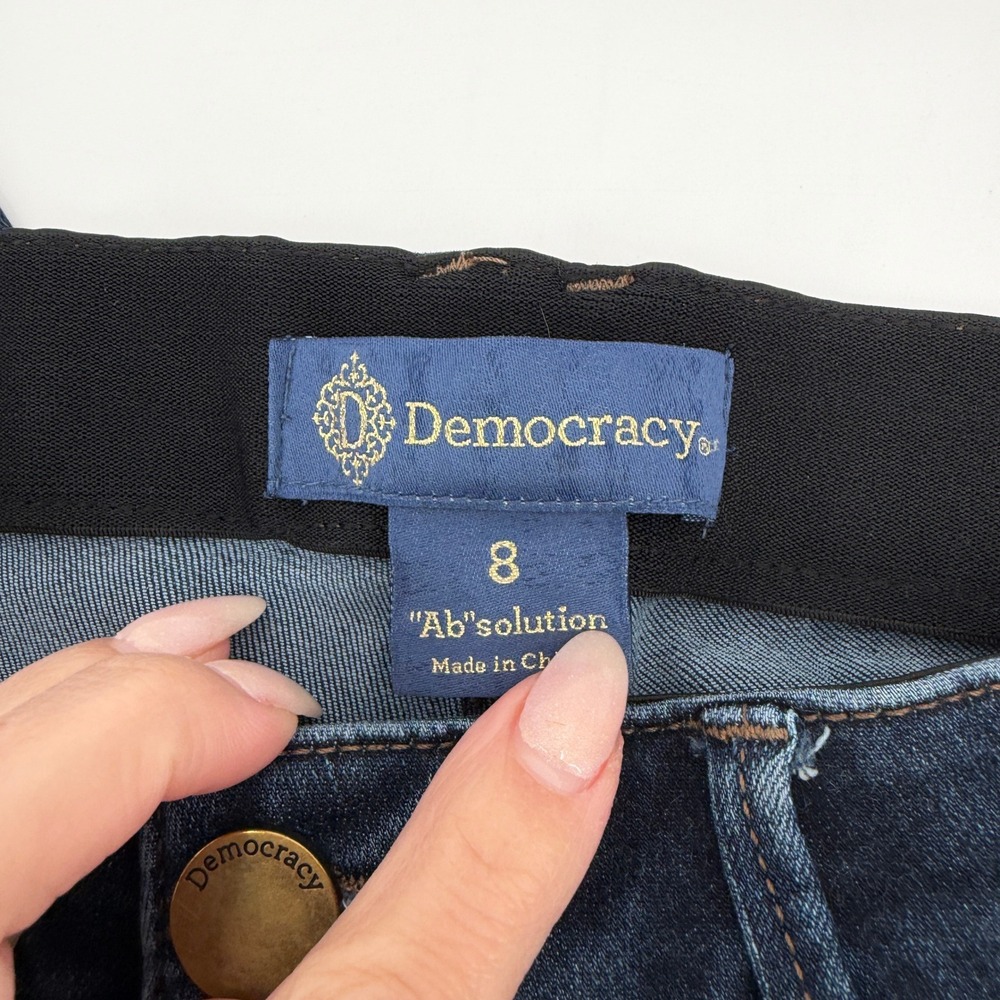 Democracy Absolution Skinny Jeans Size 8 Dark Indigo High Rise Slimming Modern - Picture 2 of 9
